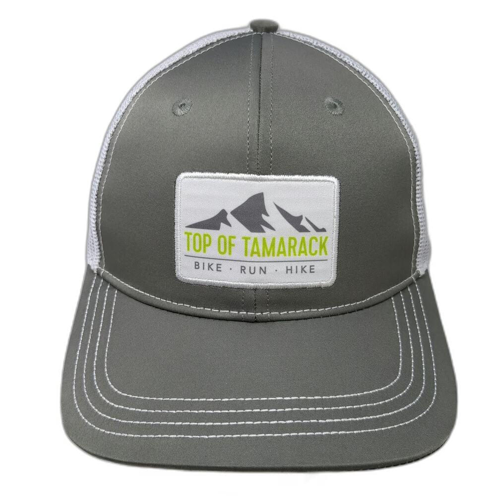 Gray Trucker Hat OSFM Top Of Tamarack Bike Run Hike Mesh Snapback Step Forward